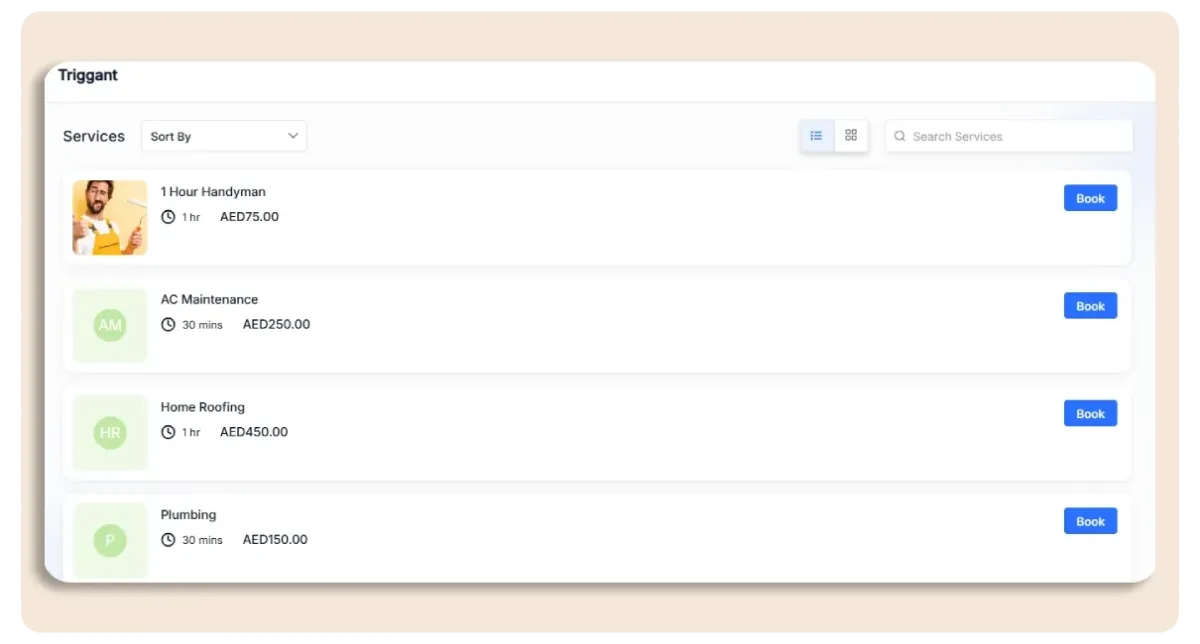 Triggant CRM Services Catalog