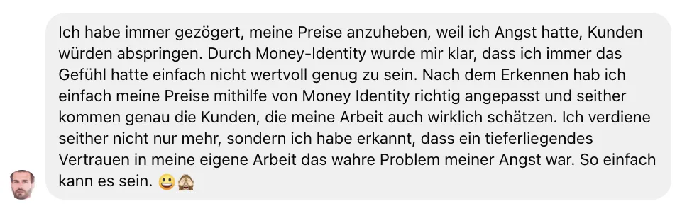 Uwe Testimonial zu Geldidentität