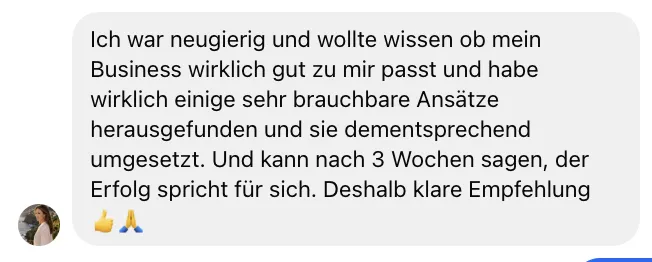 Testimonial Andrea zu Business Klarheit
