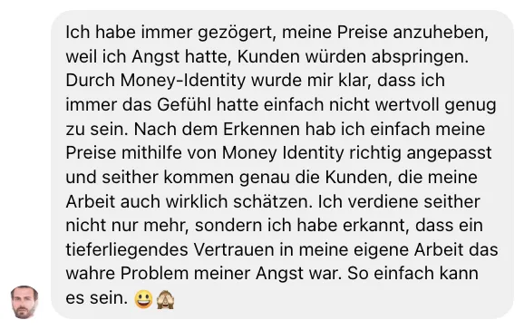Uwe Testimonial zu Geldidentität