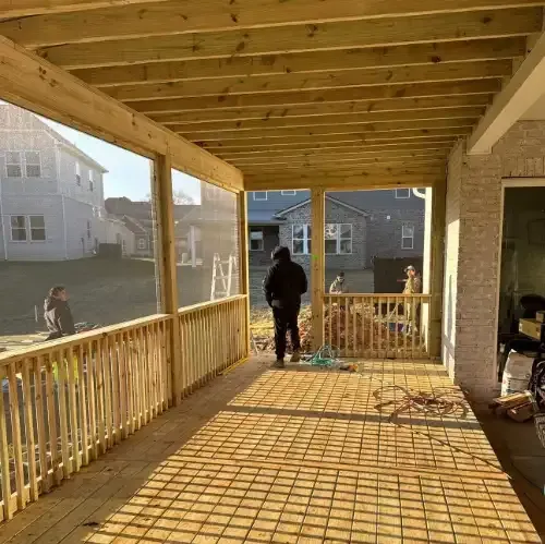 Deck staining service protecting wood deck boards