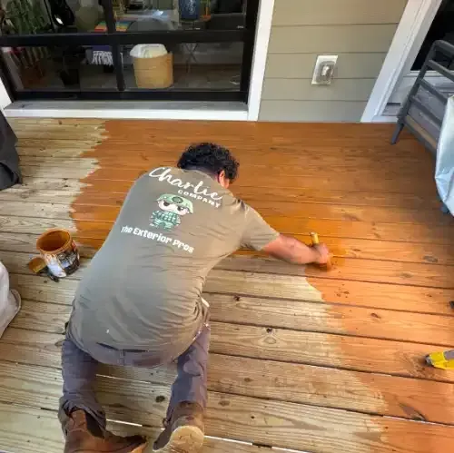 Trex composite deck installation by professional deck builder