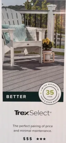 Modern Trex composite backyard deck