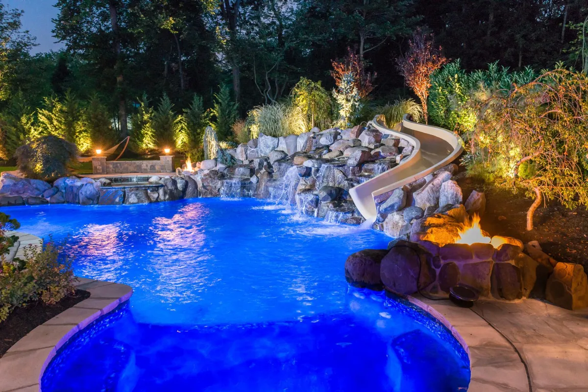 South Jersey Pool Builders keeps landscaping in tact during construction.