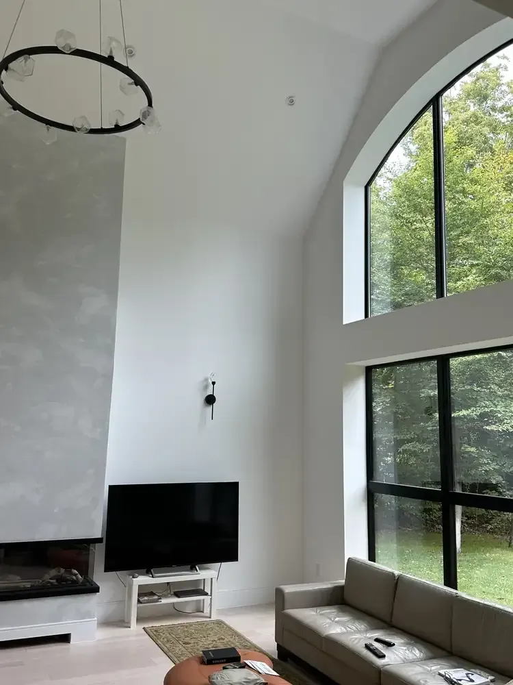 Vaulted living room interior painted by Turtle Painting in Barrie
