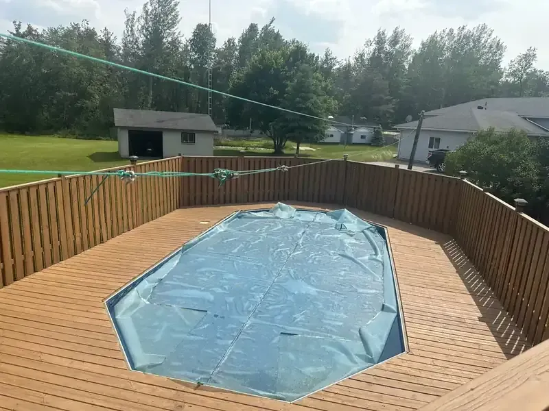 Pool deck: Stripped, sanded and stained by Turtle Painting