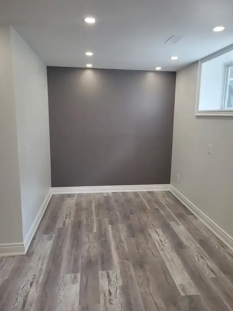 Basement feature wall painted by Turtle Painting