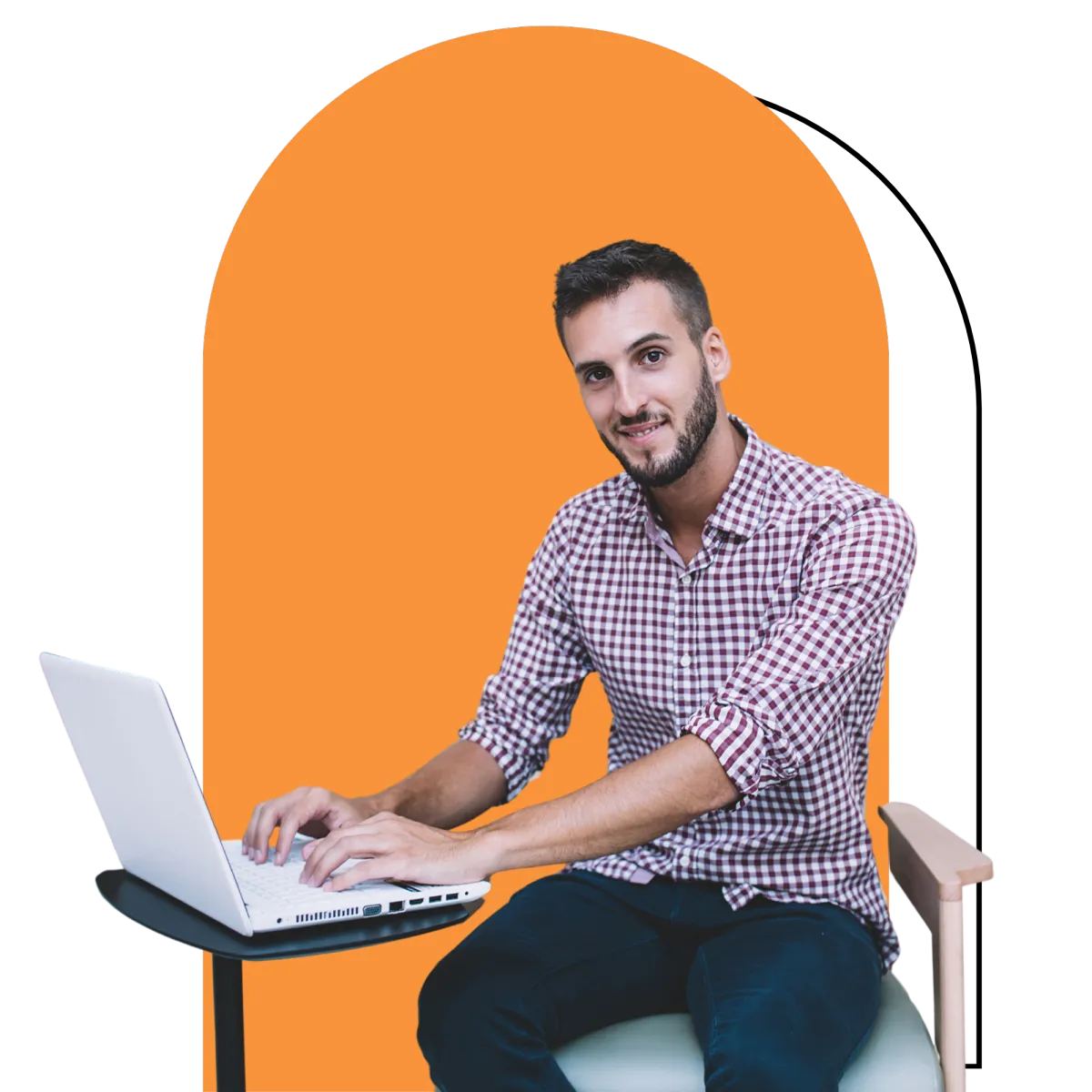 A man working remotely