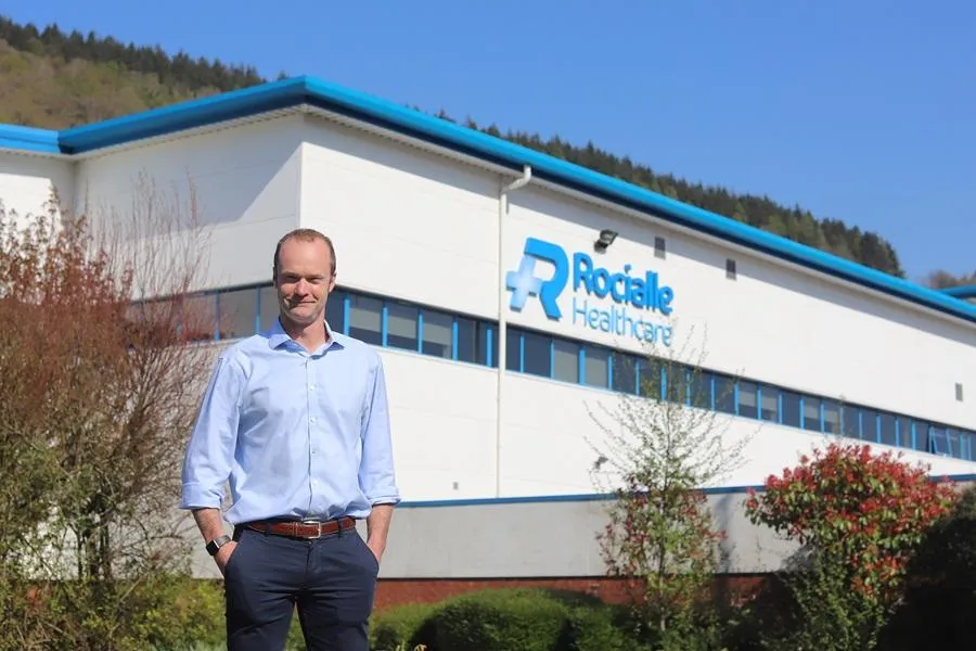 Andy Stonehouse outside Rocialle Healthcare