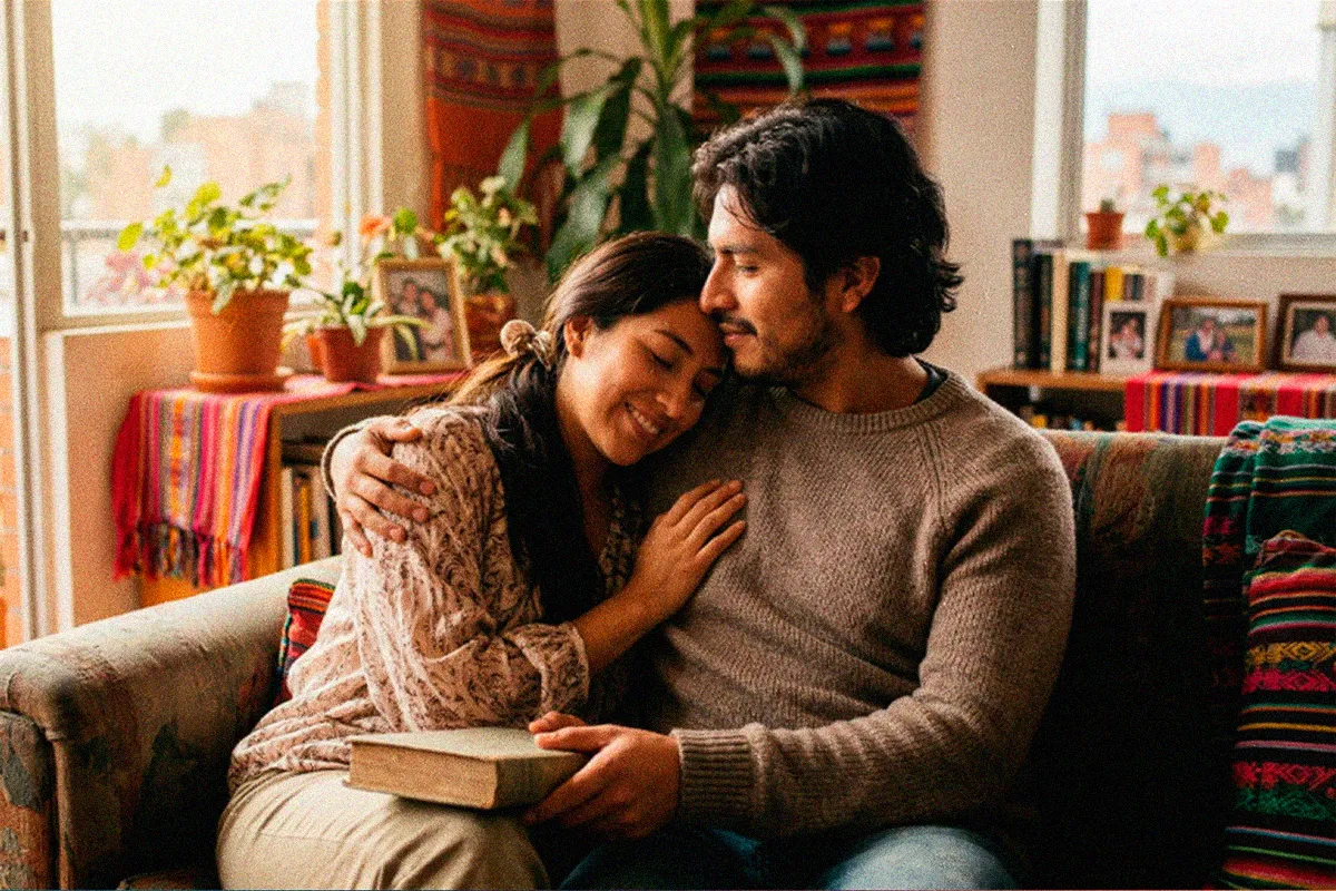 Pareja desconectada volviendo a encontrarse