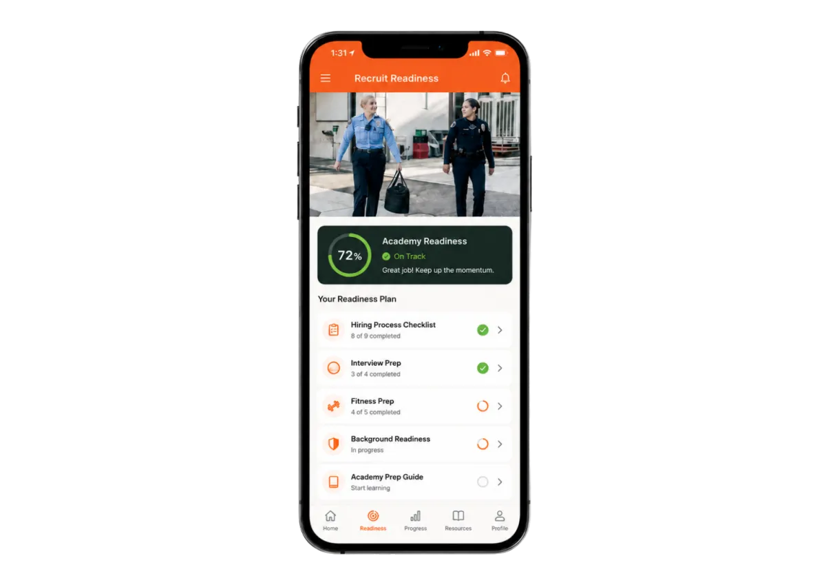 Recruit Readiness App mobile screen