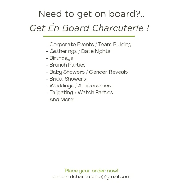 En board Charcuterie Email Marketing 