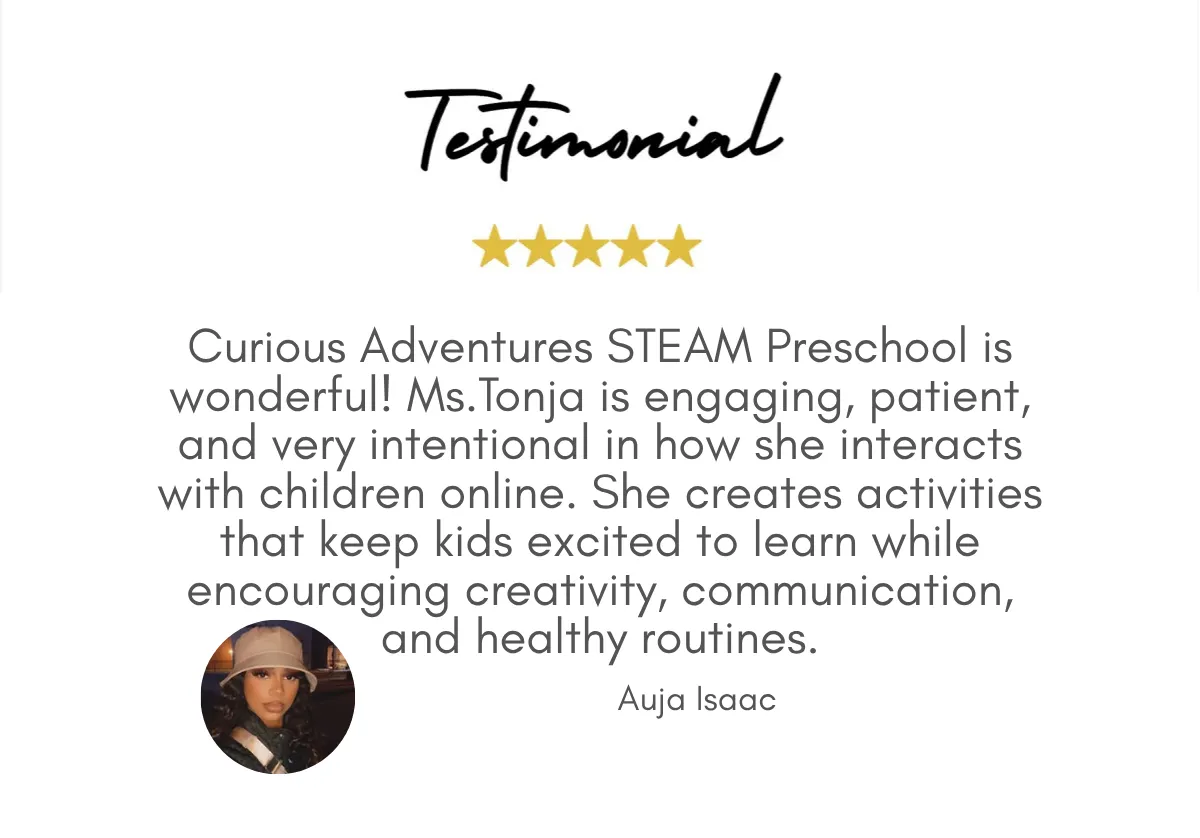 Testimonial - All the teachers taught my son everything he needs to know for Kindergarten ll while having fun at the same time. We highly recommend it! - Jessica Vancoff