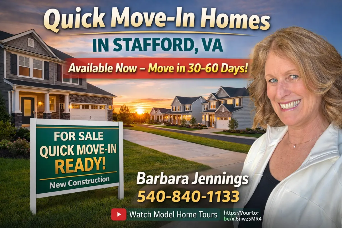 New Construction Quick Move-In Homes in Stafford VA | Ruby Red Community Tour 