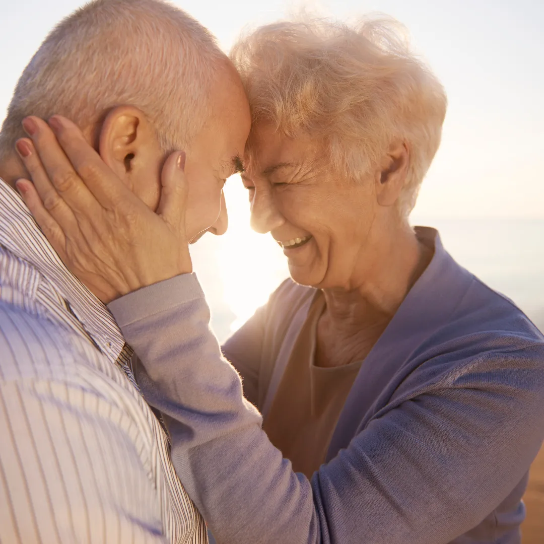 older lady reconnecting with her AI memorial voice companion
