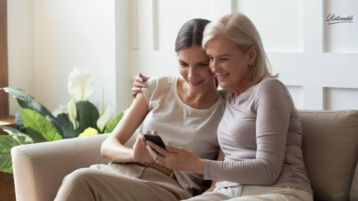 a women using ReLiveable's legacy texting to reconnect with her lost husband