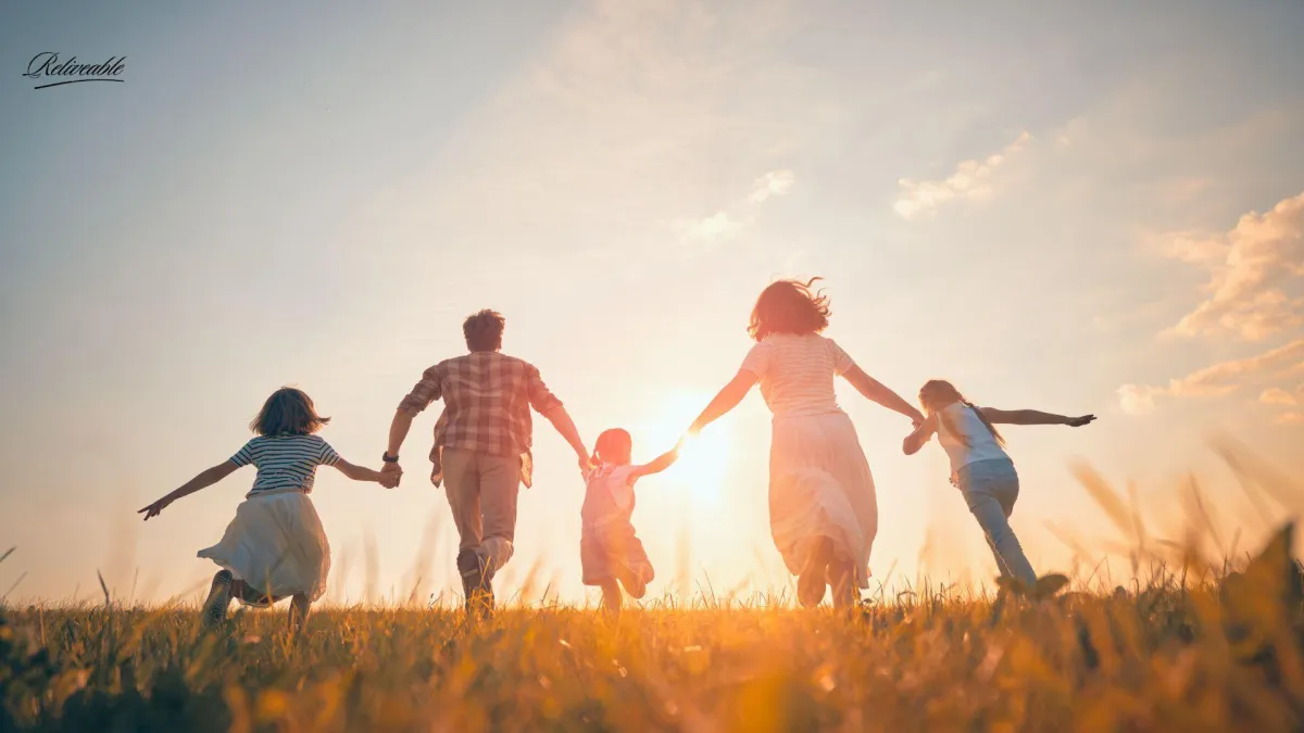 a family feeling good after using ReLiveable's ai interactive memorial