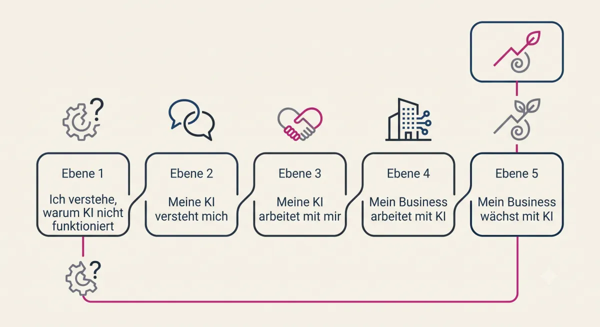 Visualisierung der KI Ebenen von 1 bis 3