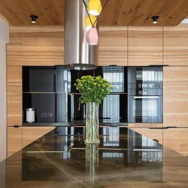 office meeting room with a tv and plant