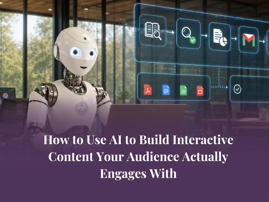  Static content is losing ground. Learn how to use AI to build quizzes, tools, dashboards, and interactive experiences that engage your audience at every stage of their journey - no developer needed. 