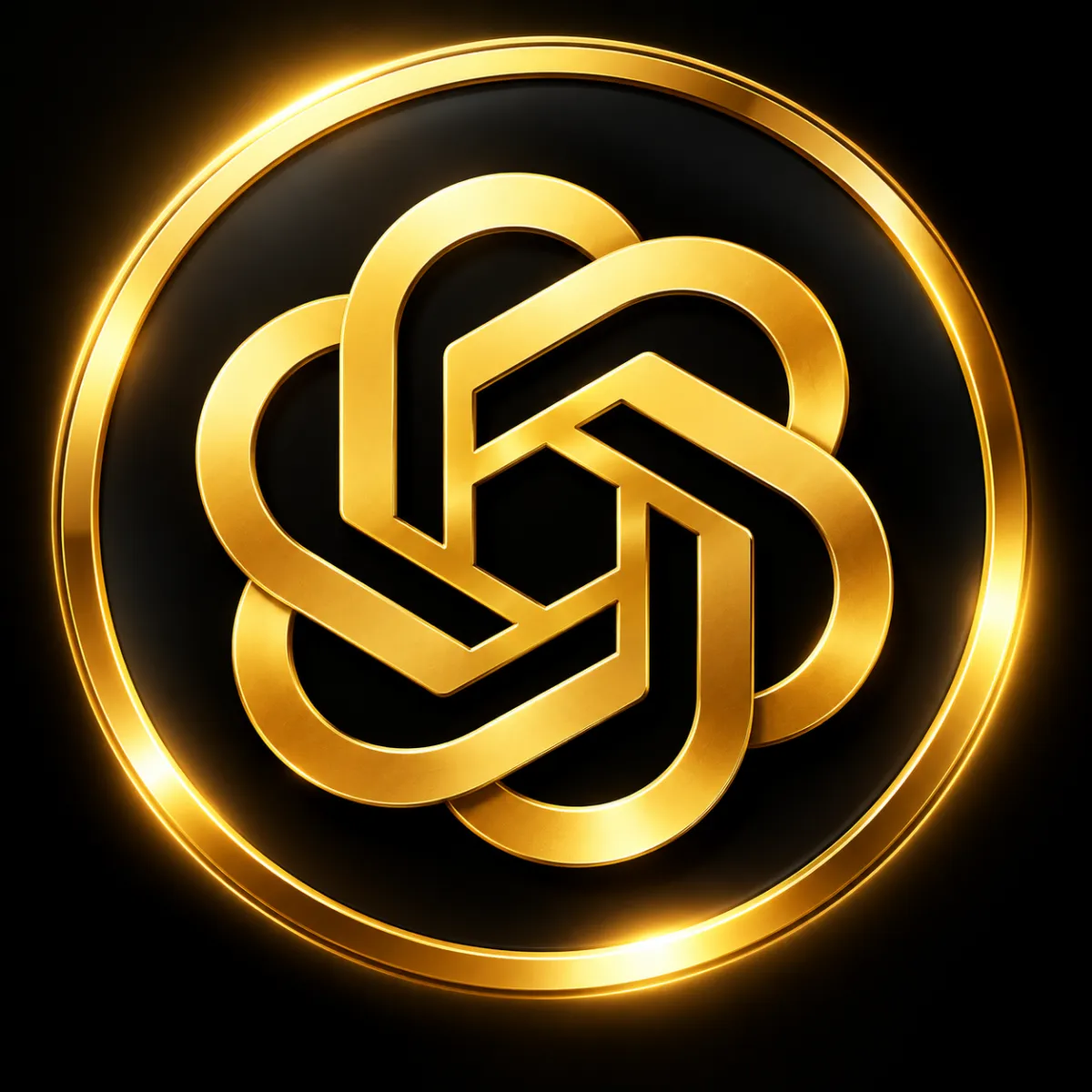 Golden OpenAI ChatGPT AI Logo