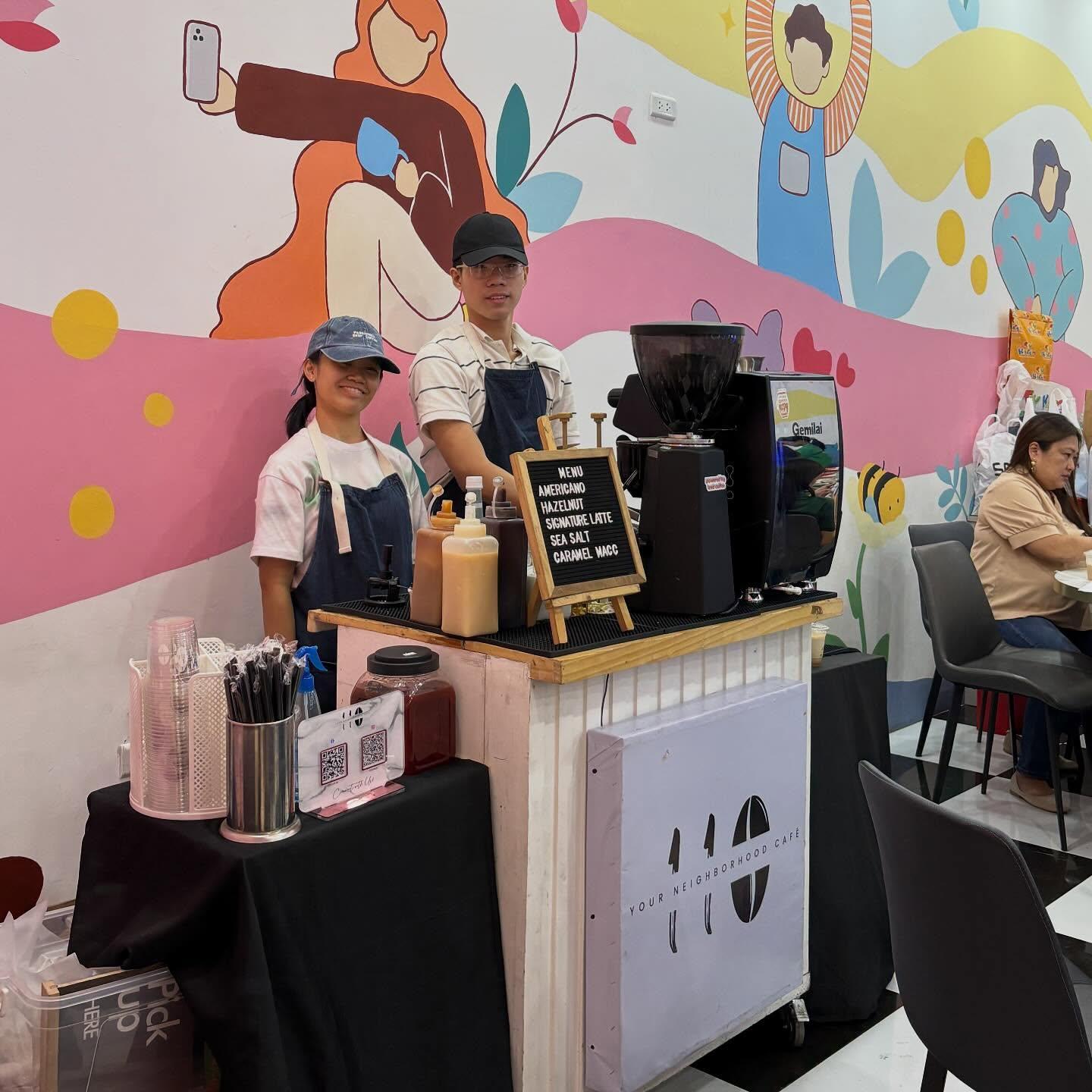 110 Cafe PH bespoke mobile coffee bar cart stationed at an intimate event