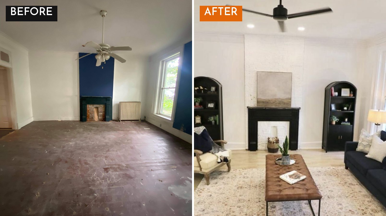 Before and after: living room renovation