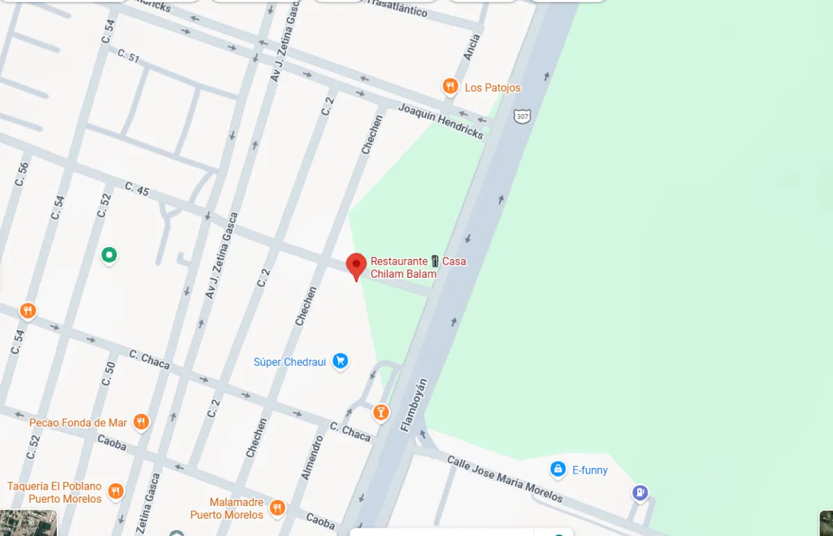 Google Maps location for Chilam Balam