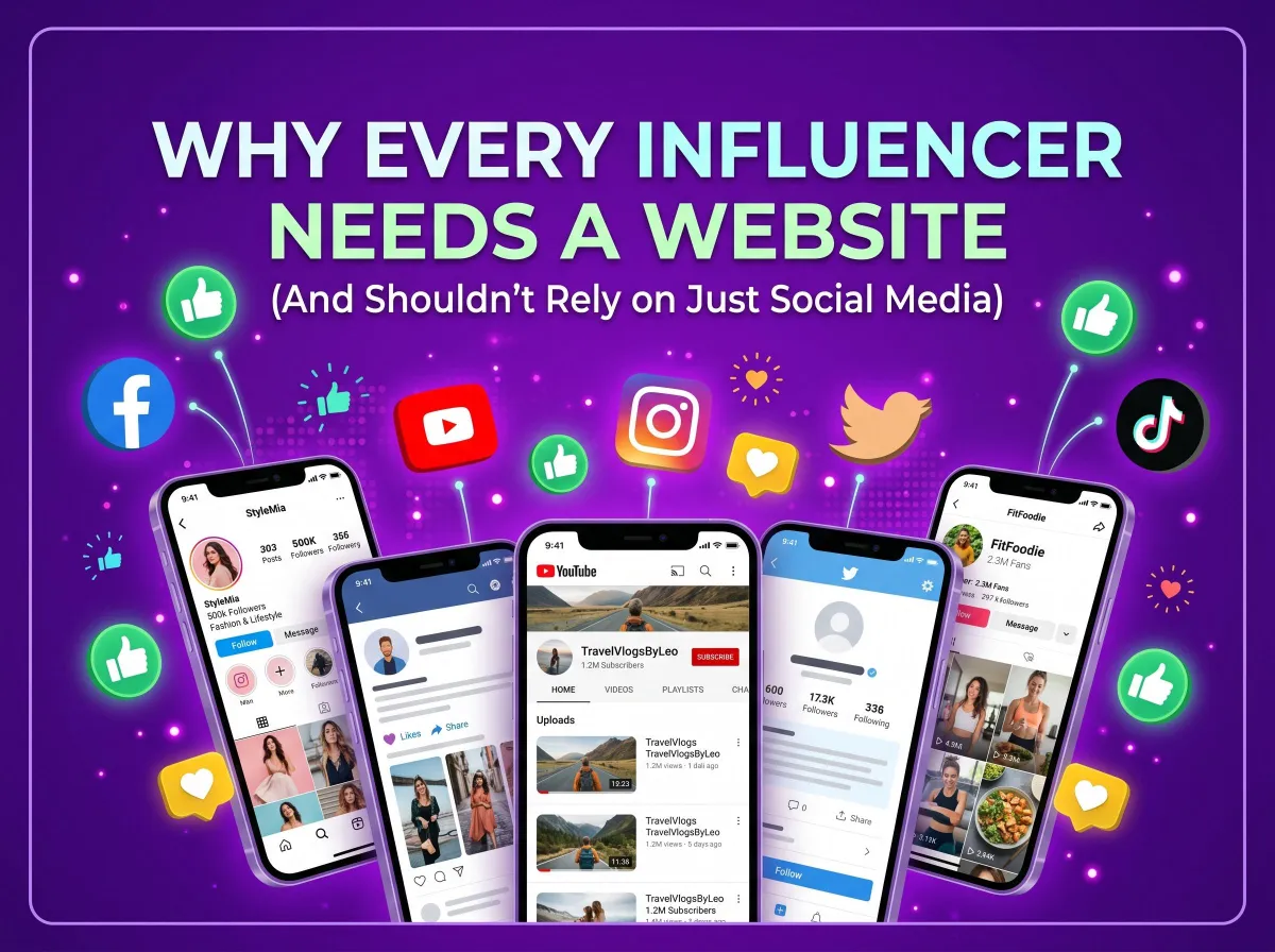 influencer portfolio website branding UK website for TikTok creators Instagram 