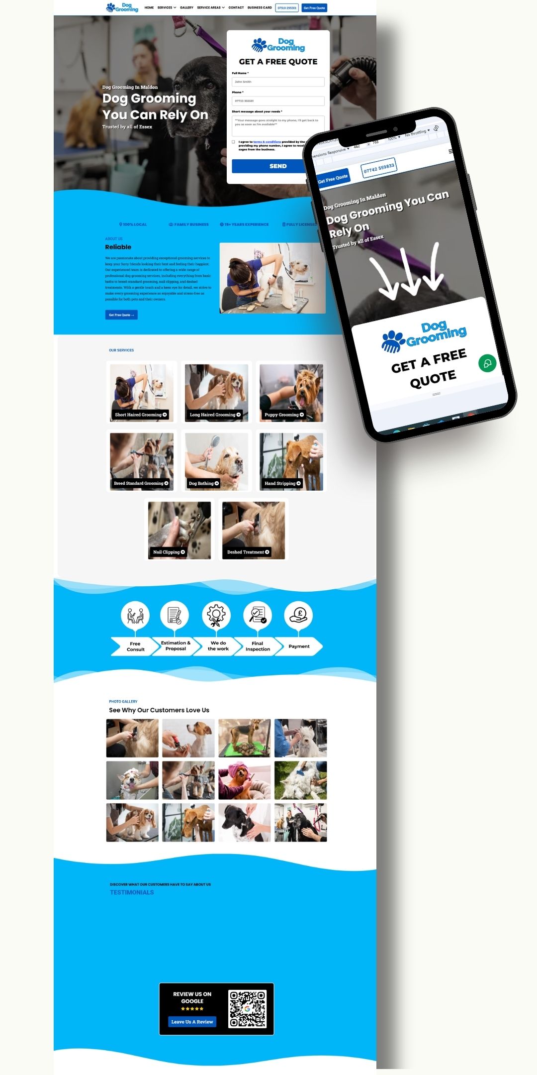 dog groomer grooming website