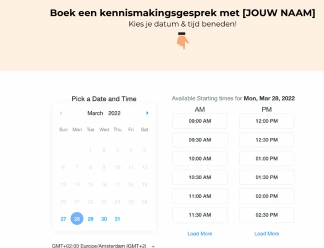Geautomatiseerd boekingssysteem voor coaches - Klanten plannen zelf afspraken in