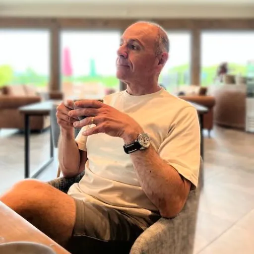 Tony enjoying a coffee