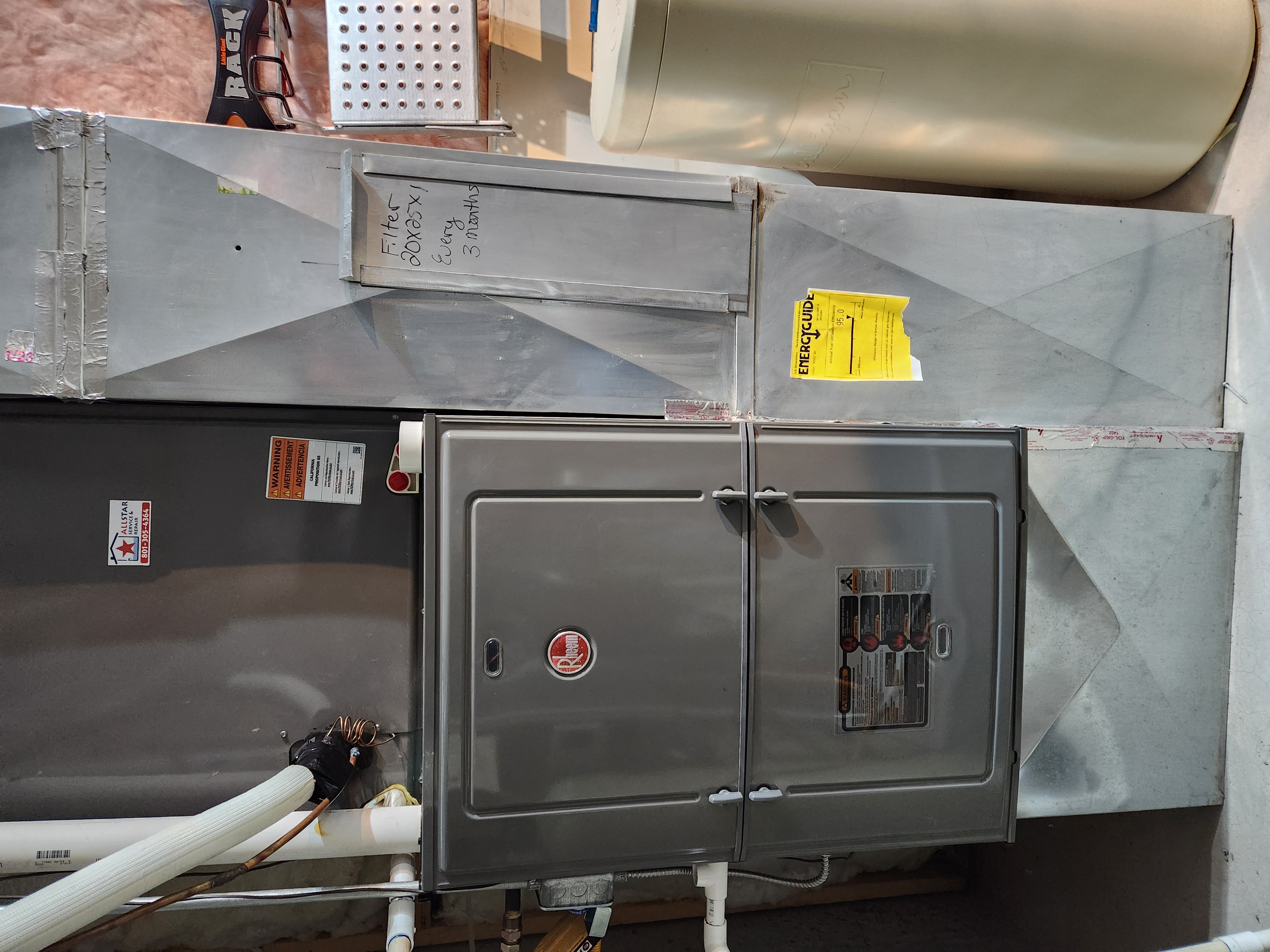 HVAC equipment during a service visit