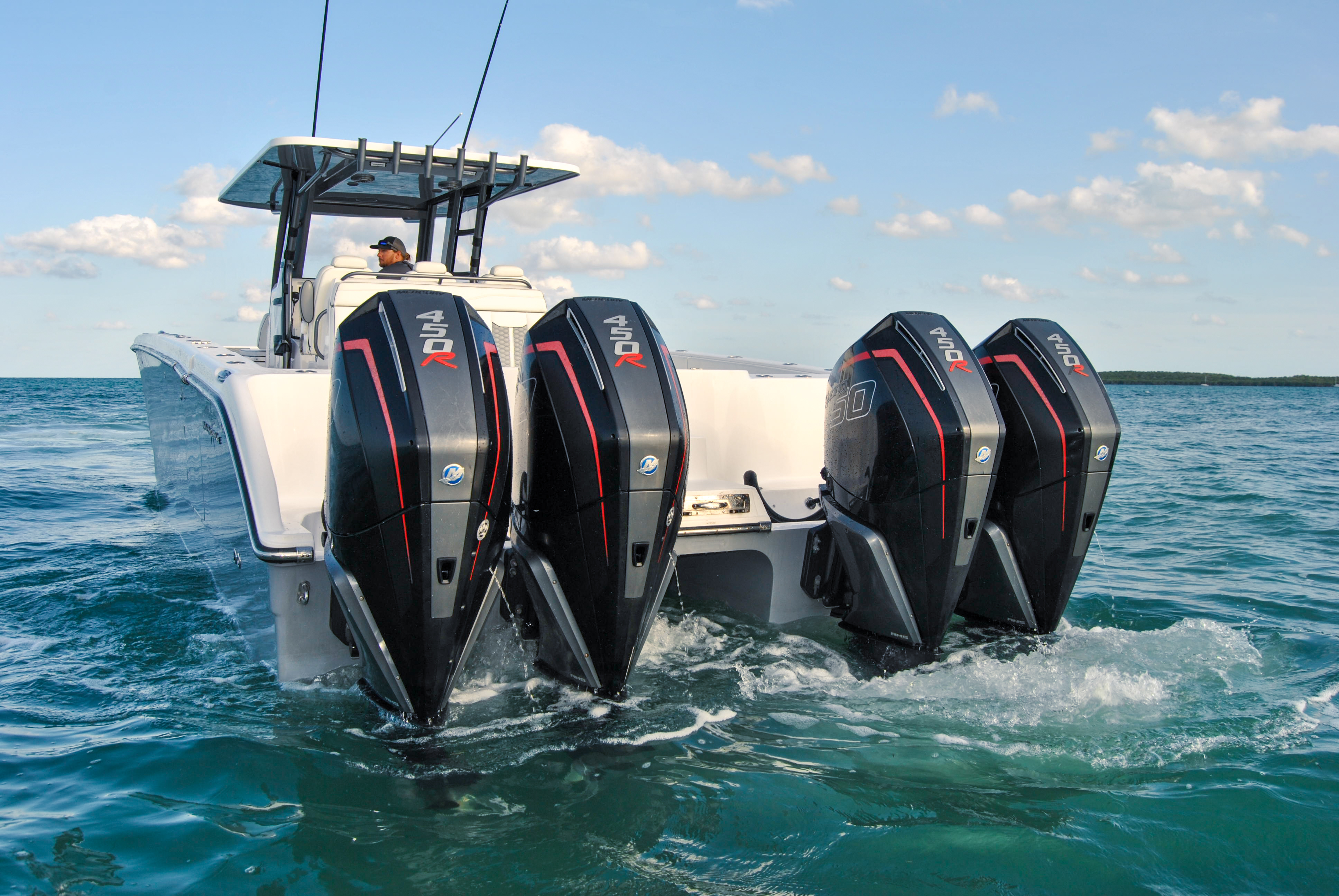 Invincible with quad mercury 450r outboards