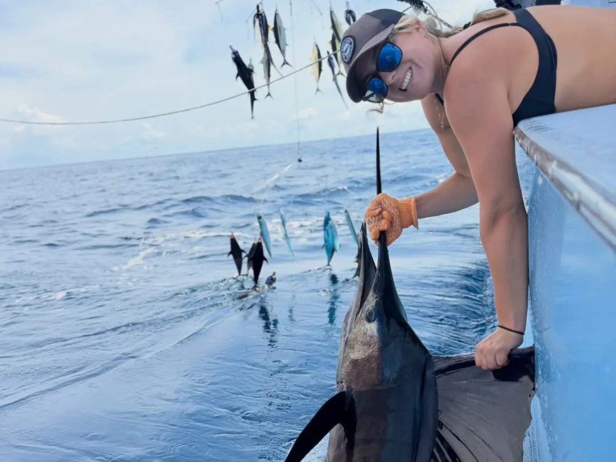Atlantis Hofstetter about to release a sailfish