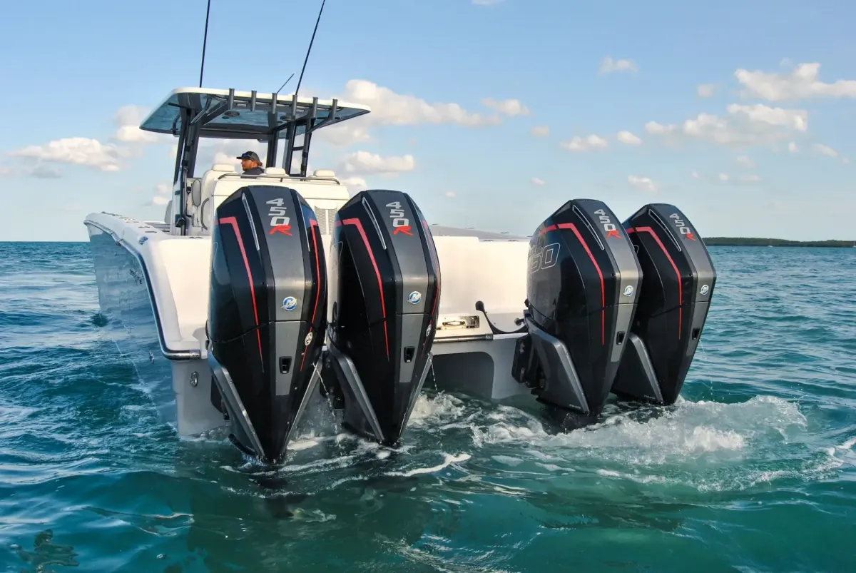 Invincible with quad mercury 450r outboards