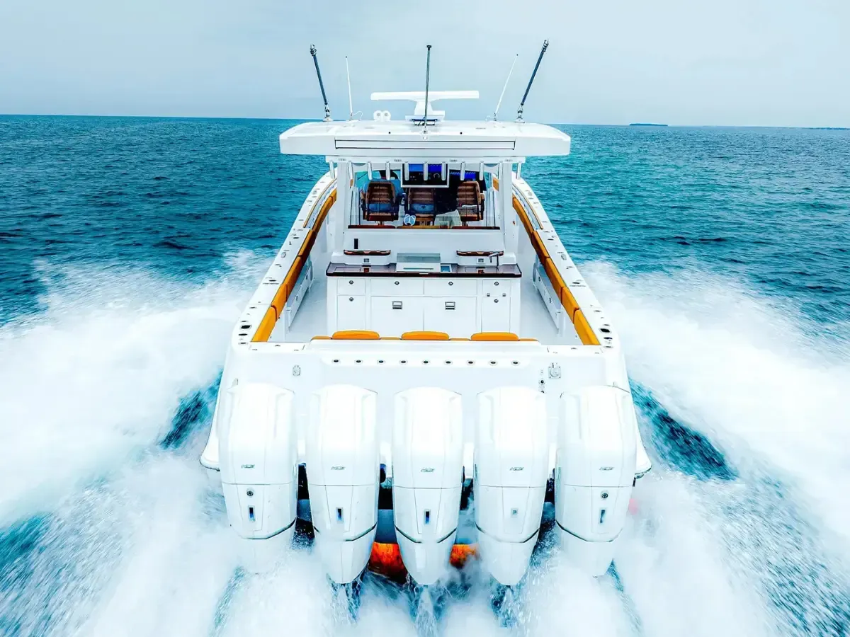 56 HCB with five mercury outboards