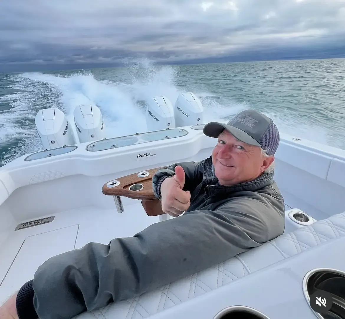 Tommy "Chief"Hofstetter on a Front Runner Catamaran