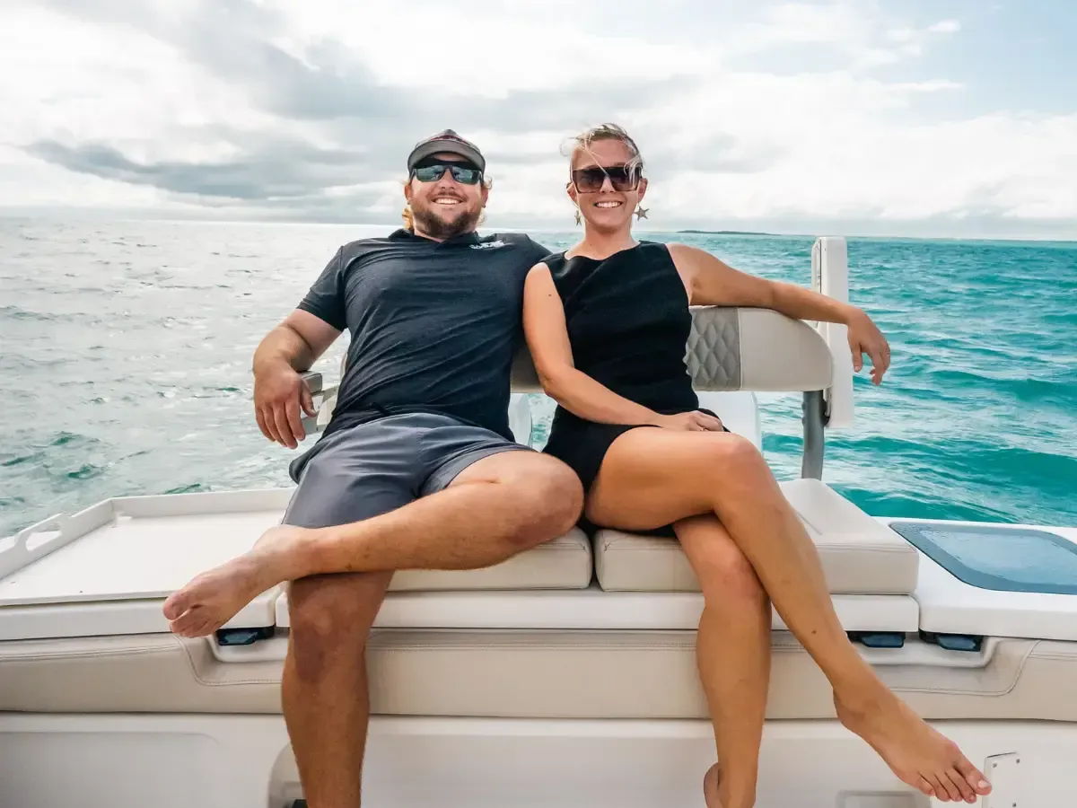 Blye and Amy McFarlane on the water 