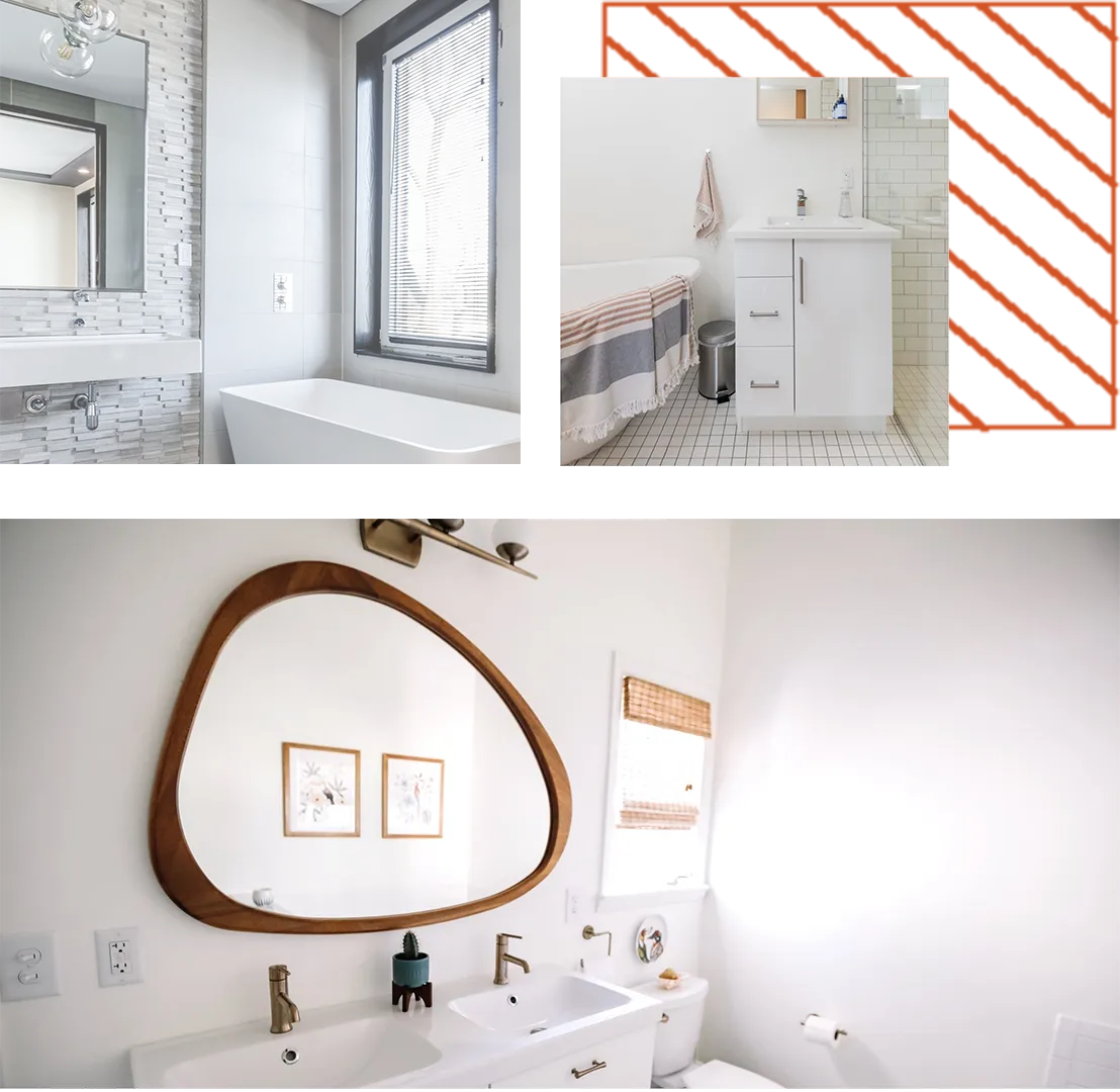  A bathroom with a sink, toilet, and mirror