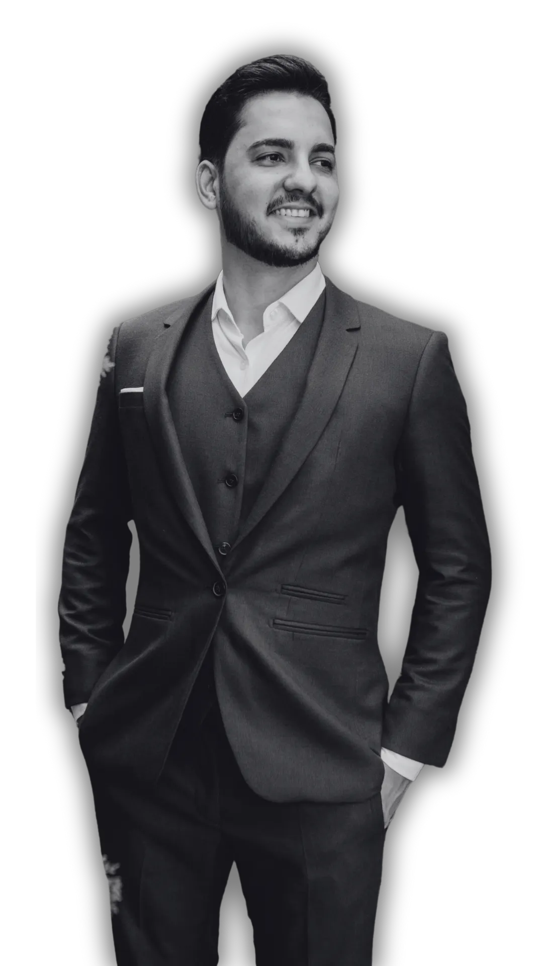 Handsome groom in formal suit representing stress-free wedding planning for modern couples