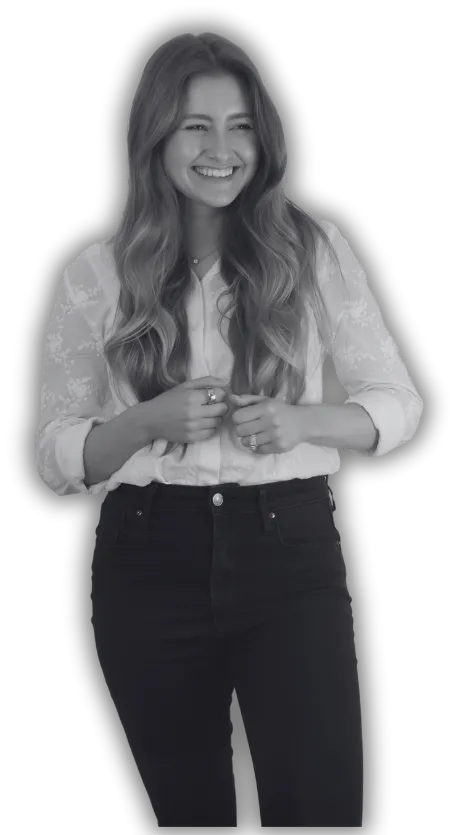 Blissfully Hitched founder in professional attire sharing expertise in stress-free wedding planning