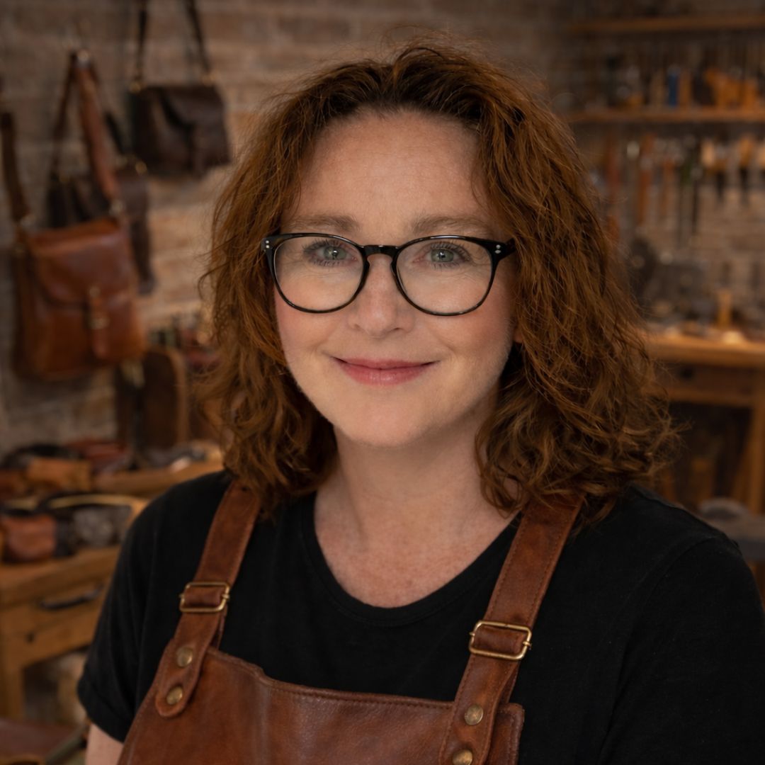 Åsa Olofsson i sin verkstad