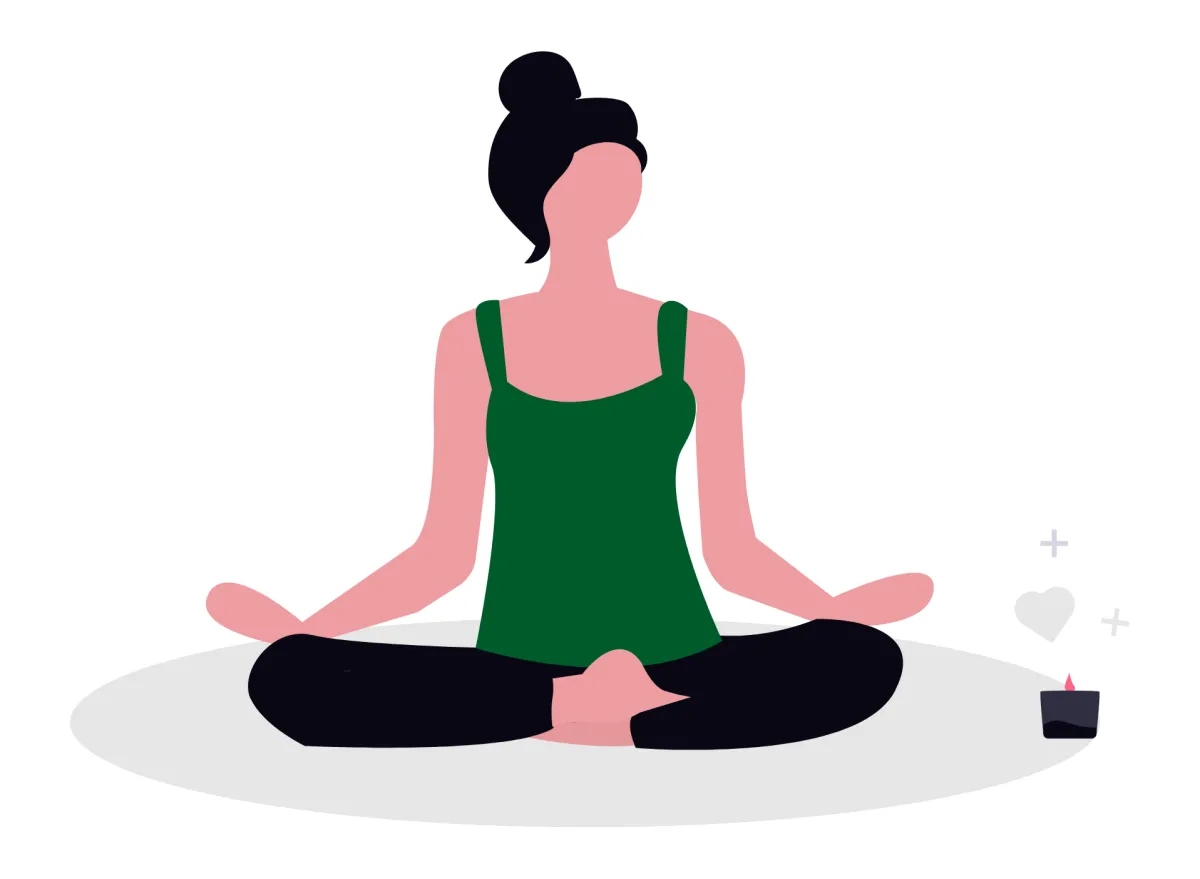 Dr. Monisha Bhanote’s Travel Essentials featuring a woman meditating in a seated yoga pose, symbolizing calm, nervous system regulation, and travel wellness rituals.
