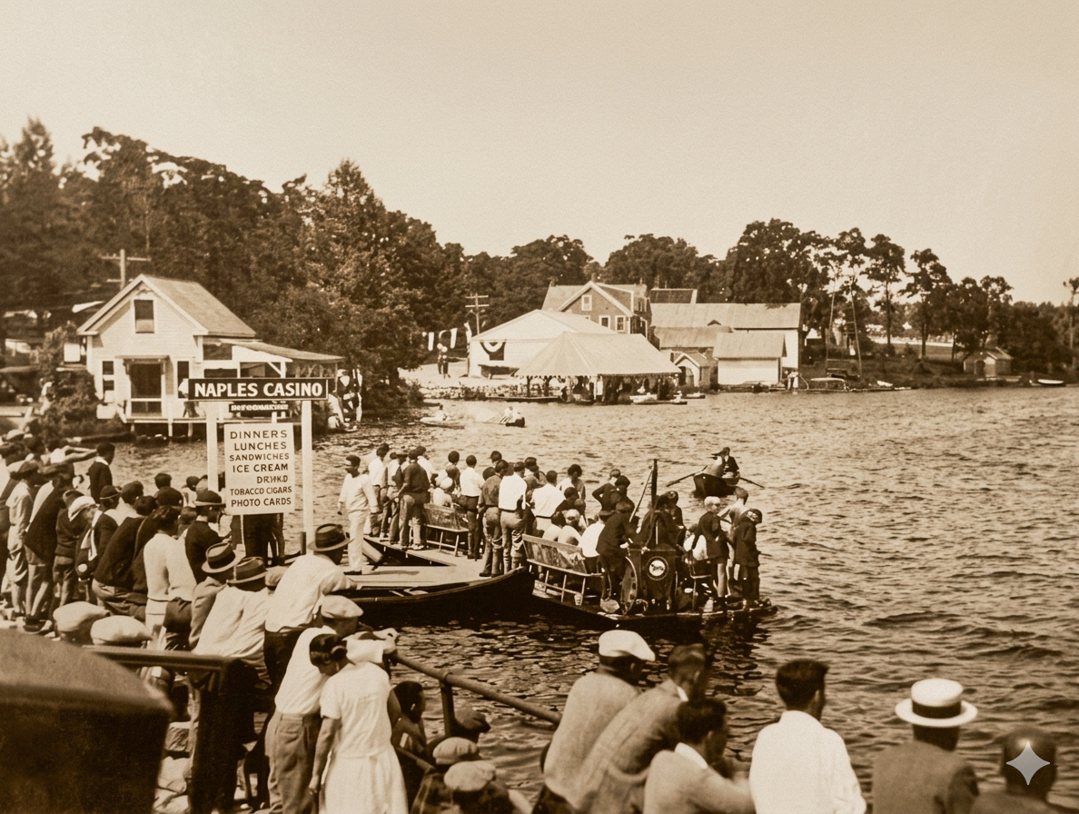 Historic photograph of Naples, Maine and Long Lake
