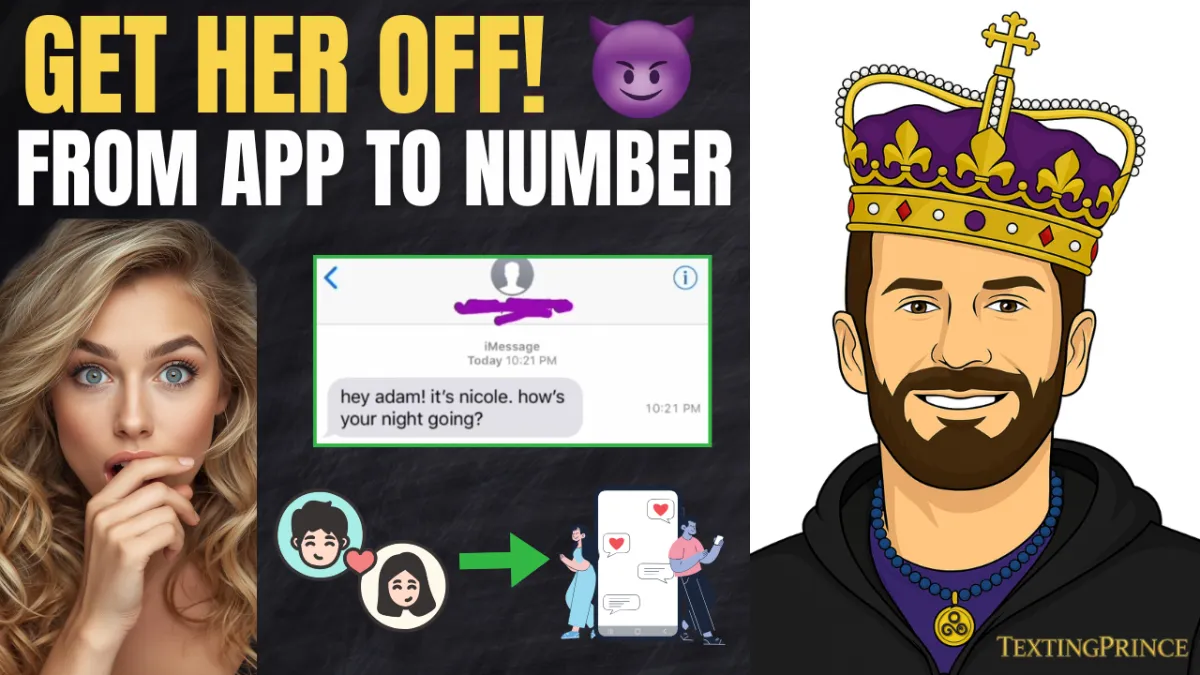 Real Bumble conversation breakdown showing how to go from matching to getting her phone number using texting principles