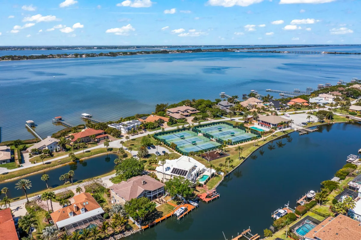 Tortoise Island tennis and pickleball courts just steps from the home