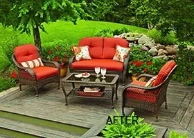 Lan's Lapels patio cushion cleaning