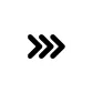 A black fast forward or skip arrow icon. Three arrows pointing right icon