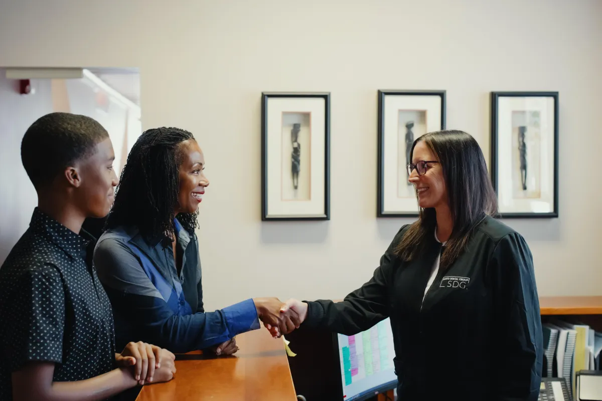 New patients are greeted by a team member